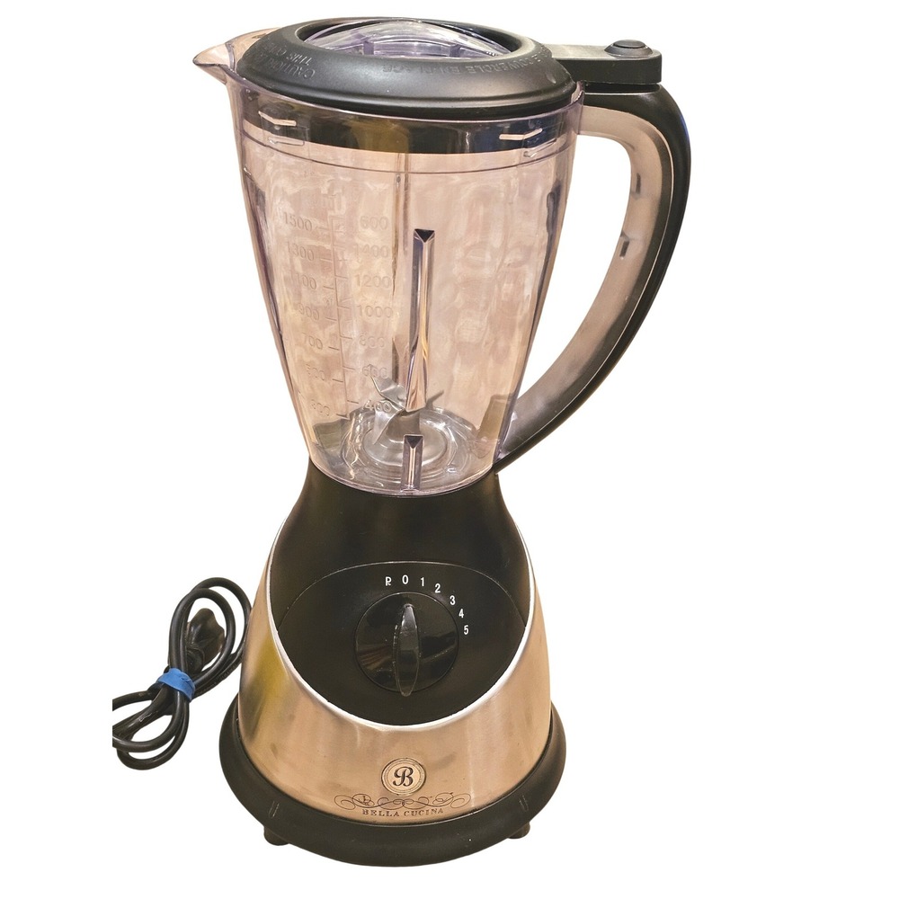 Bella‎ Cucina 5-Speed Countertop Blender 1.5L Plastic Pitcher Silver Black Pulse